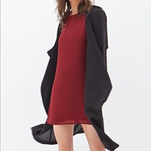 Burgundy shift dress